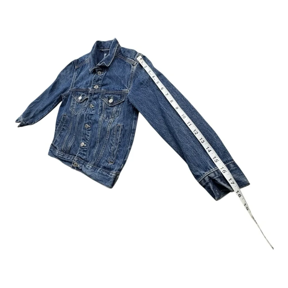 GAP Kids Denim Jacket Size M Classic Blue Jean‎ Trucker Button Front